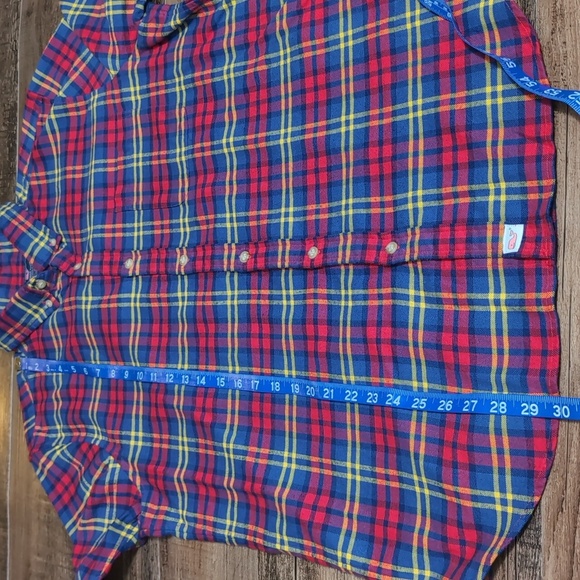 Vineyard Vines Murray Plaid Flannel Shirt Size Large Slim Fit in Blue / Red - Picture 5 of 6